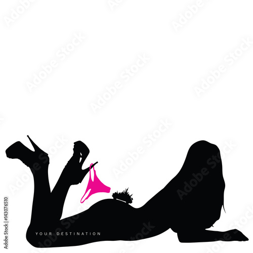 girl with travel car silhouette