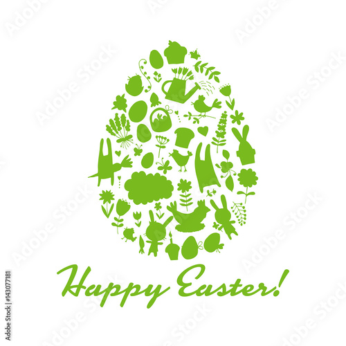 Easter egg, icons collection for your design
