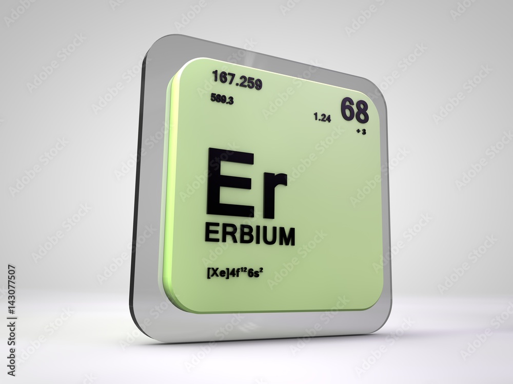 erbium- Er - chemical element periodic table 3d render erbium- Er - chemical element periodic table 3d render