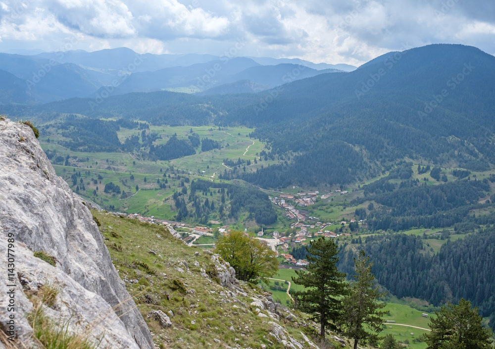 Naklejka premium Landscape from the top of the mountain 1
