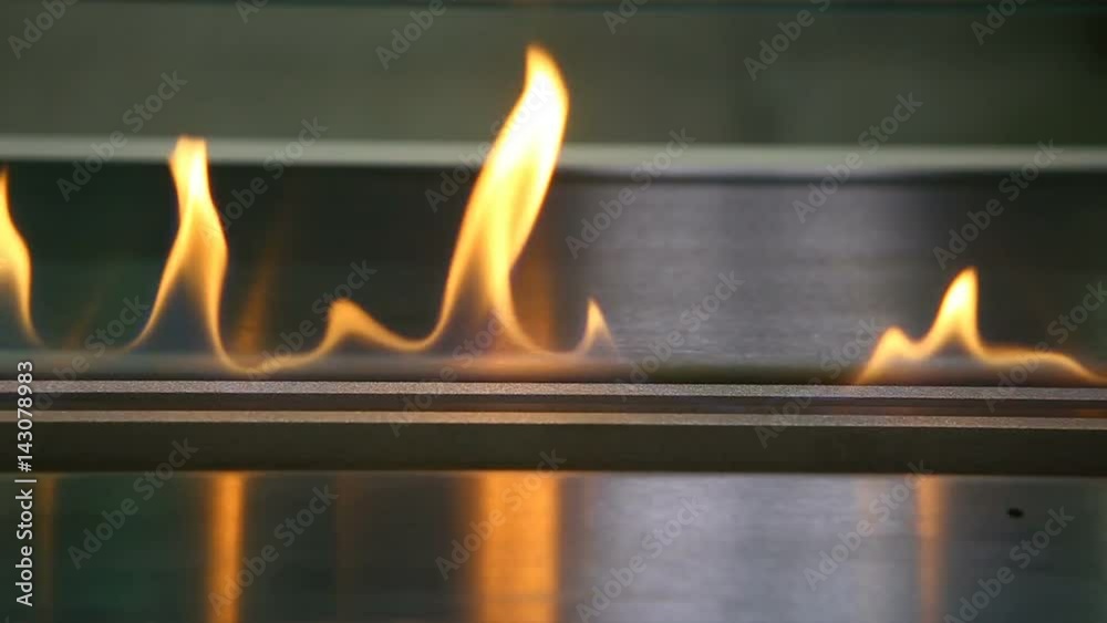 Burning bio fireplace. Close up flame shooting. Burning bio fireplace. Close up flame shooting.