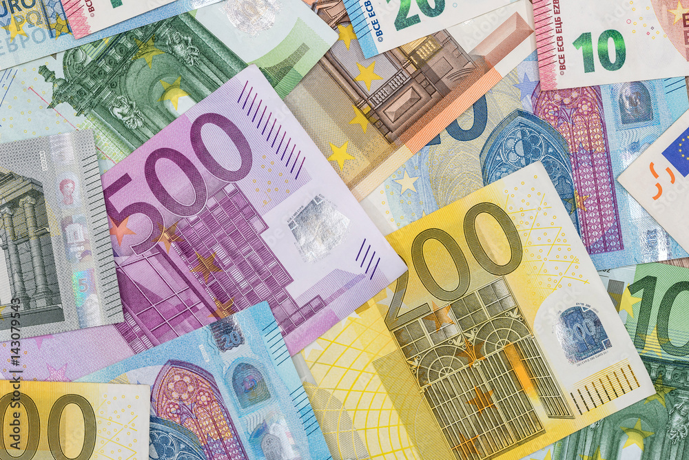 20 50 100 200 500 euros bills as background. 20 50 100 200 500 euros bills as background.