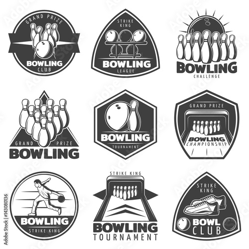 Monochrome Bowling Labels Set