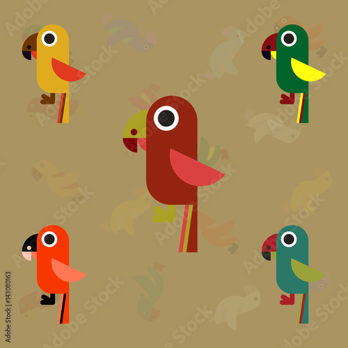 baby parrots set