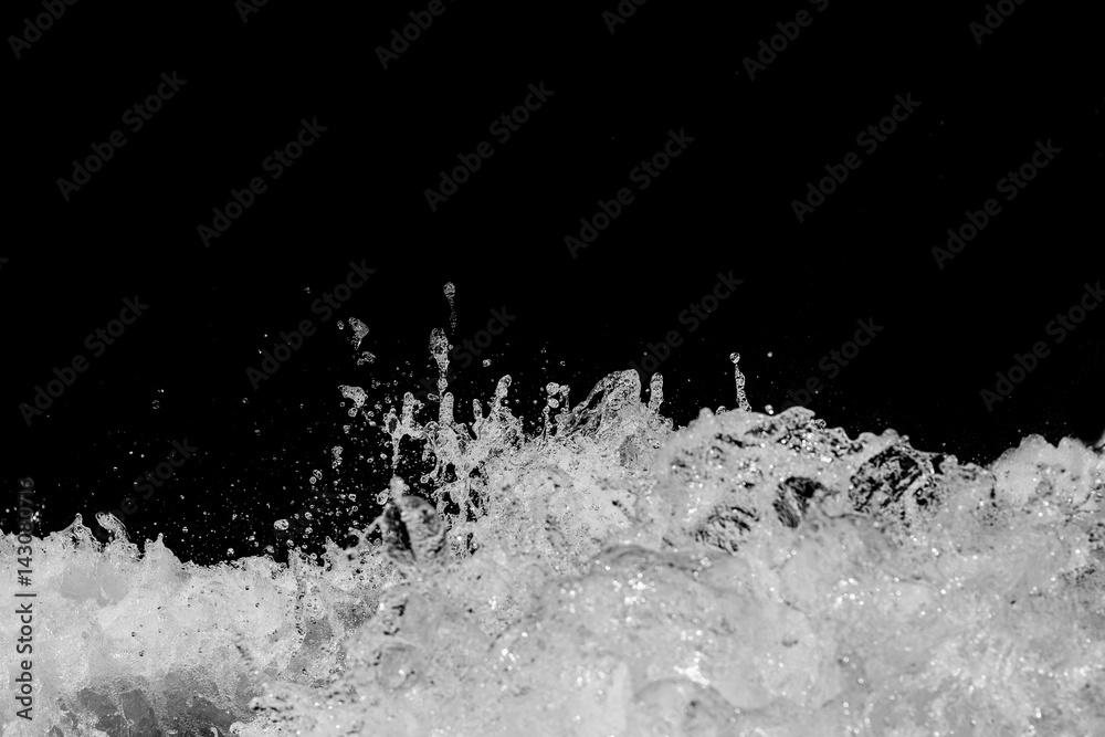 Water Splash on Black Background