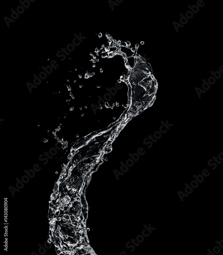 water splash isolate on black background