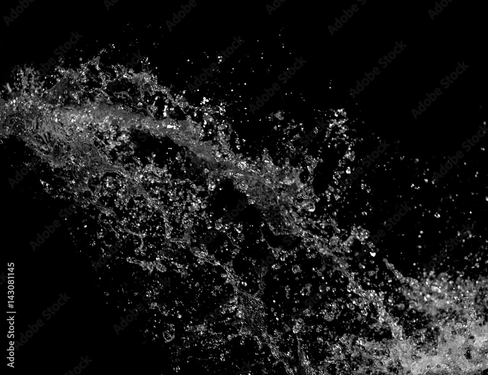 Water Splash On Black Background