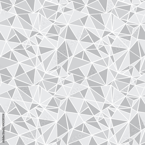 Vector Silver Grey Geometric Mosaic Triangles Repeat Seamless Pattern Backgro...