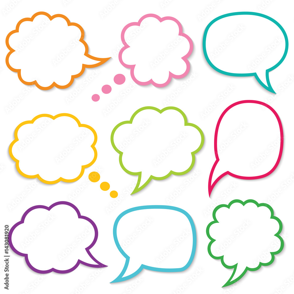 Speech and thought bubbles set Speech and thought bubbles set