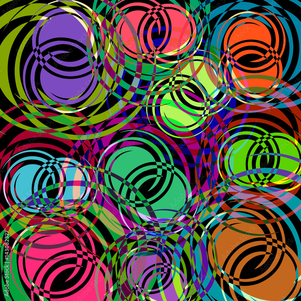 Background of spirals and circles. Calm color schemes for the design of a background or banner from circles and spirals
