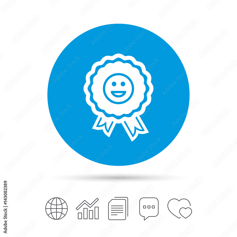 Award smile icon. Happy face symbol. Award smile icon. Happy face symbol.
