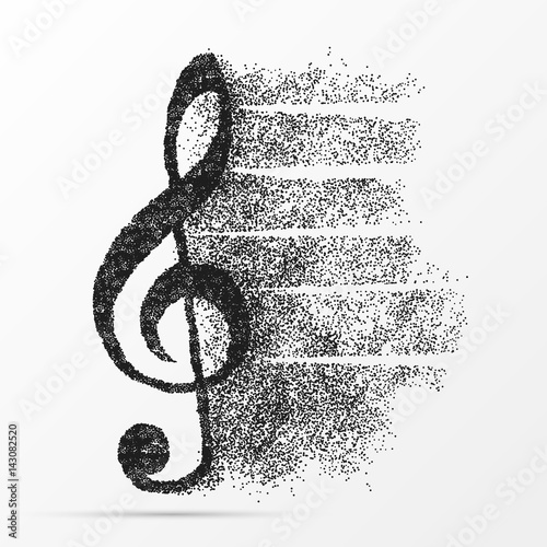 Creative treble clef. Abstract design. Symbol. Vector