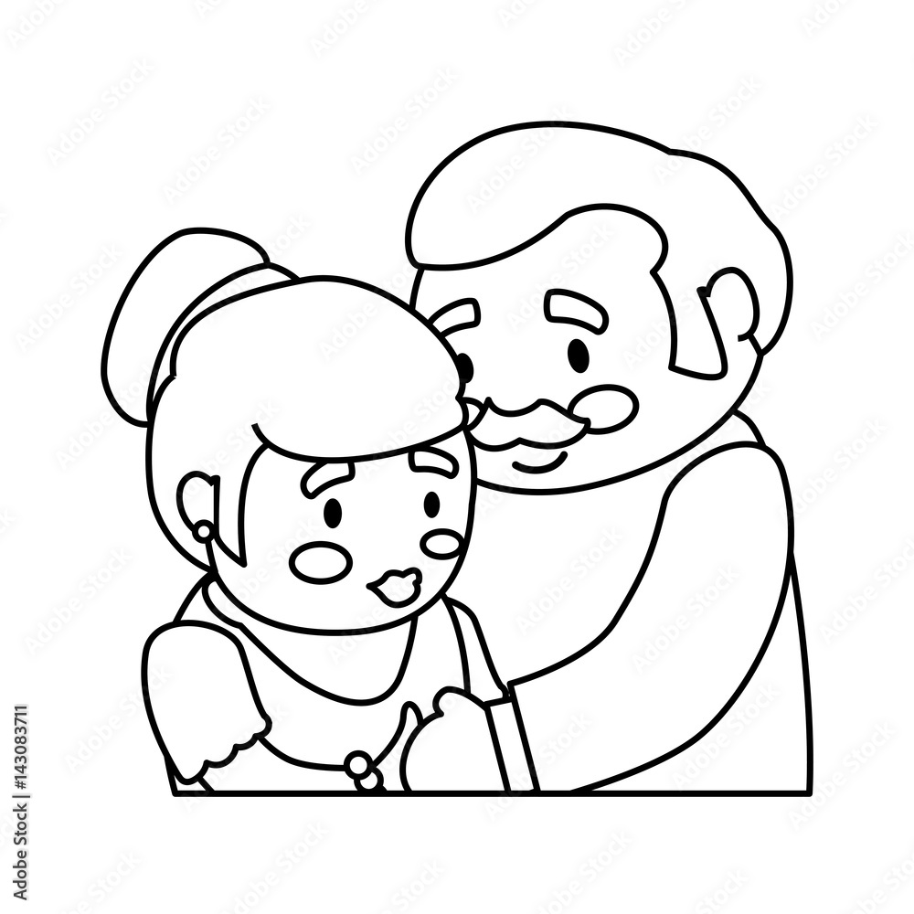 Grandfather and grandmother lovely couple cartoon icon vector illustration graphic design Grandfather and grandmother lovely couple cartoon icon vector illustration graphic design