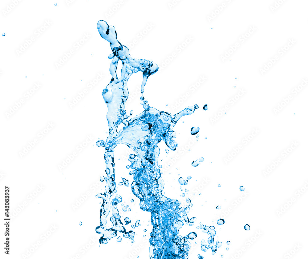 blue water splash isolated on white background blue water splash isolated on white background