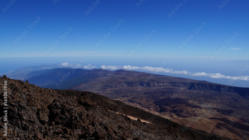 Blick von der Spitze des Vulkans Teide