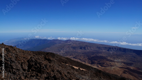 Blick von der Spitze des Vulkans Teide