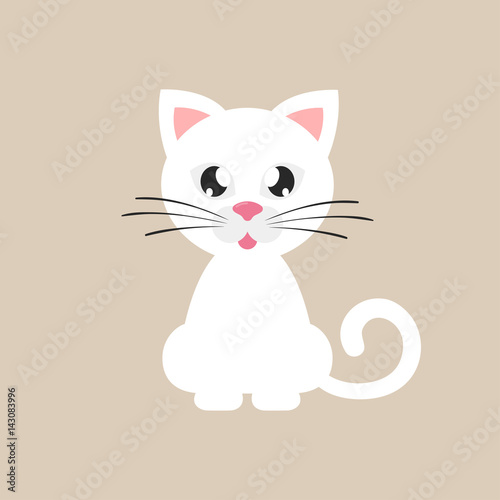 cartoon white cat 