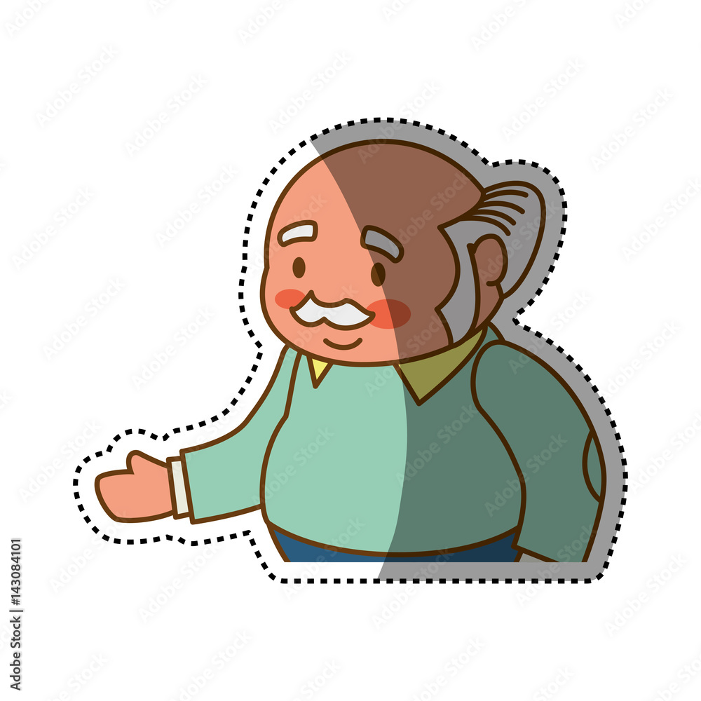 Obraz premium Grandfather adult elder cartoon icon vector illustration graphic design