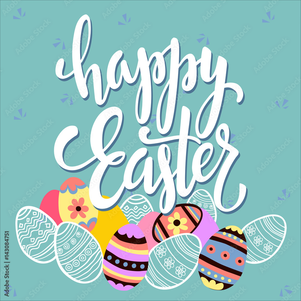 Fototapeta premium Happy easter greeting card