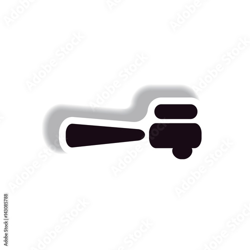Vector illustration in paper sticker style cezve