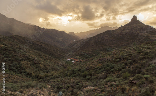 mountain Roque Bentayga on the island of gran canaria