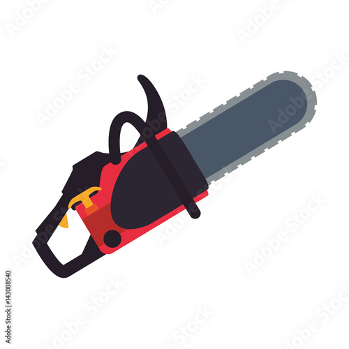 chainsaw carpentry tool vector icon illustration graphic design