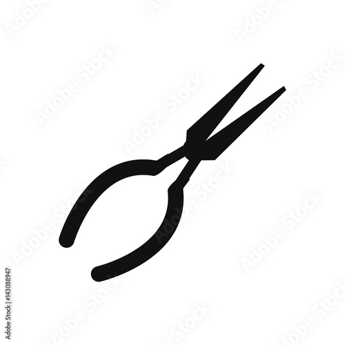 needle nose plier tool silhouette vector icon illustration