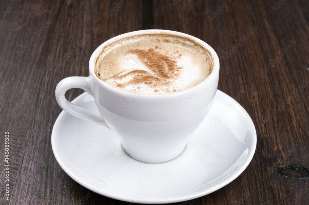 Close up coffee cup with foam Close up coffee cup with foam