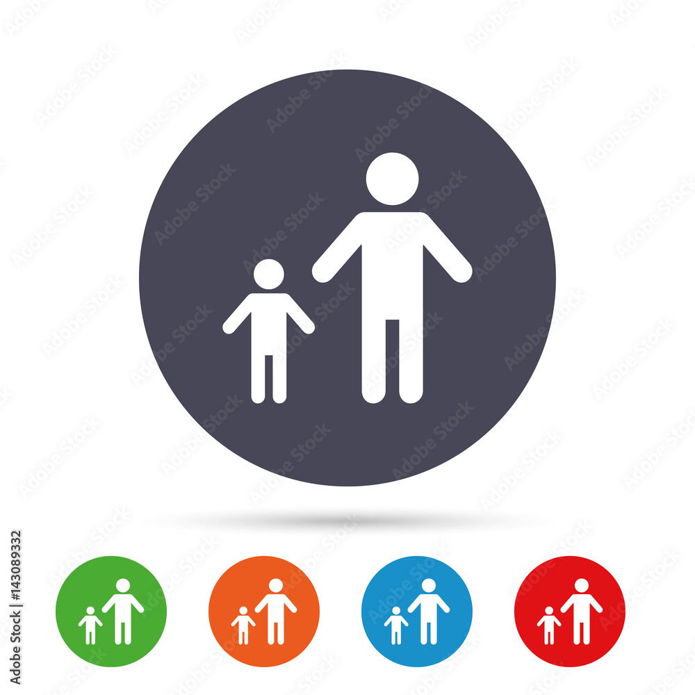 One-parent family with one child sign icon.
