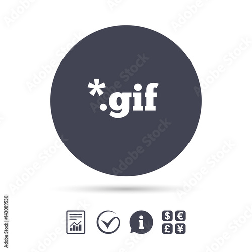 File GIF sign icon. Download image file.