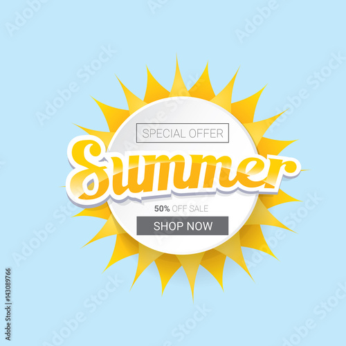 vector summer sale template banner.