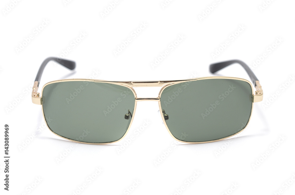 man's sunglasses in an iron frame isolated on white man's sunglasses in an iron frame isolated on white