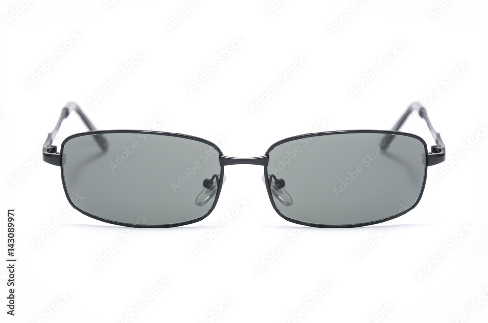 man's sunglasses in an iron frame isolated on white man's sunglasses in an iron frame isolated on white