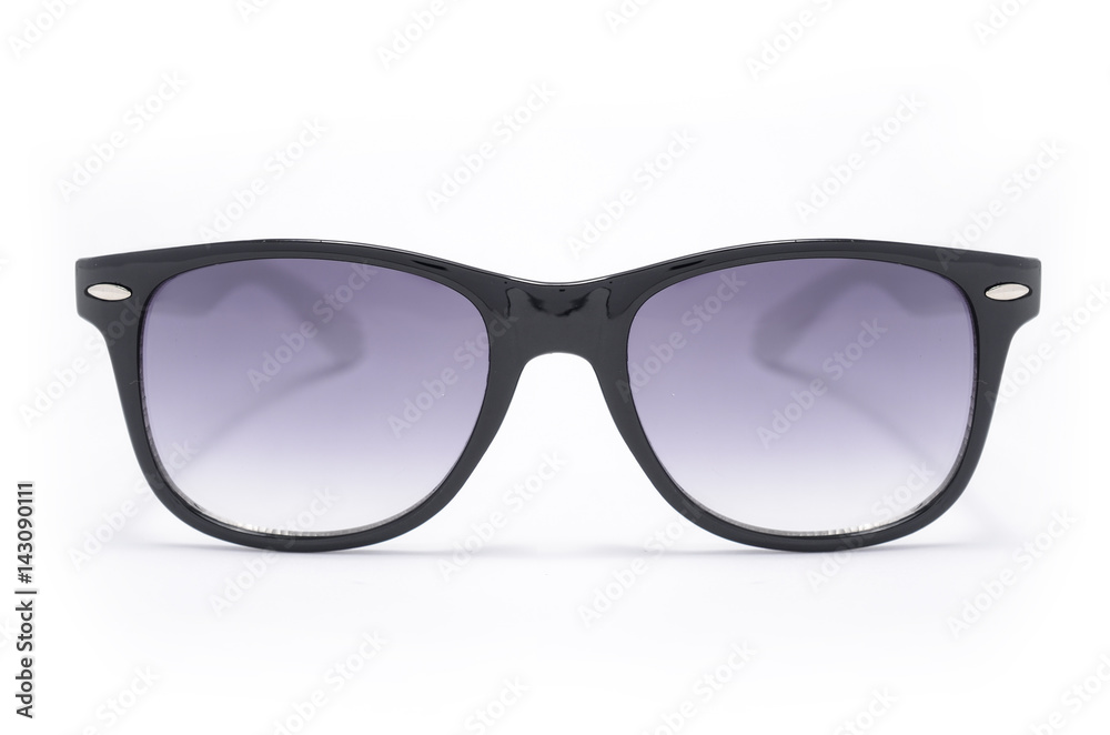 sunglasses in thick black plastic frame isolated on white