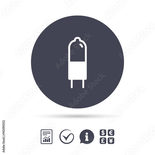 Light bulb icon. Lamp G4 socket symbol.