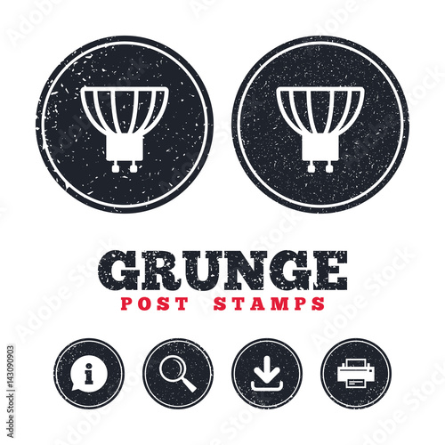 Light bulb icon. Lamp GU10 socket symbol.