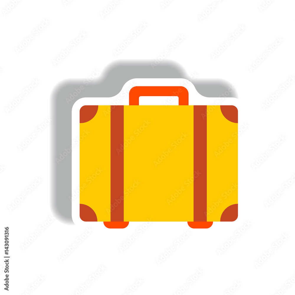 stylish icon in paper sticker style travel suitcase stylish icon in paper sticker style travel suitcase