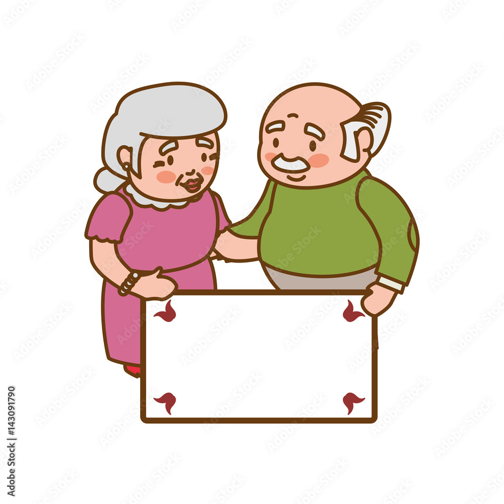 couple elder invitation vector icon illustration graphic design