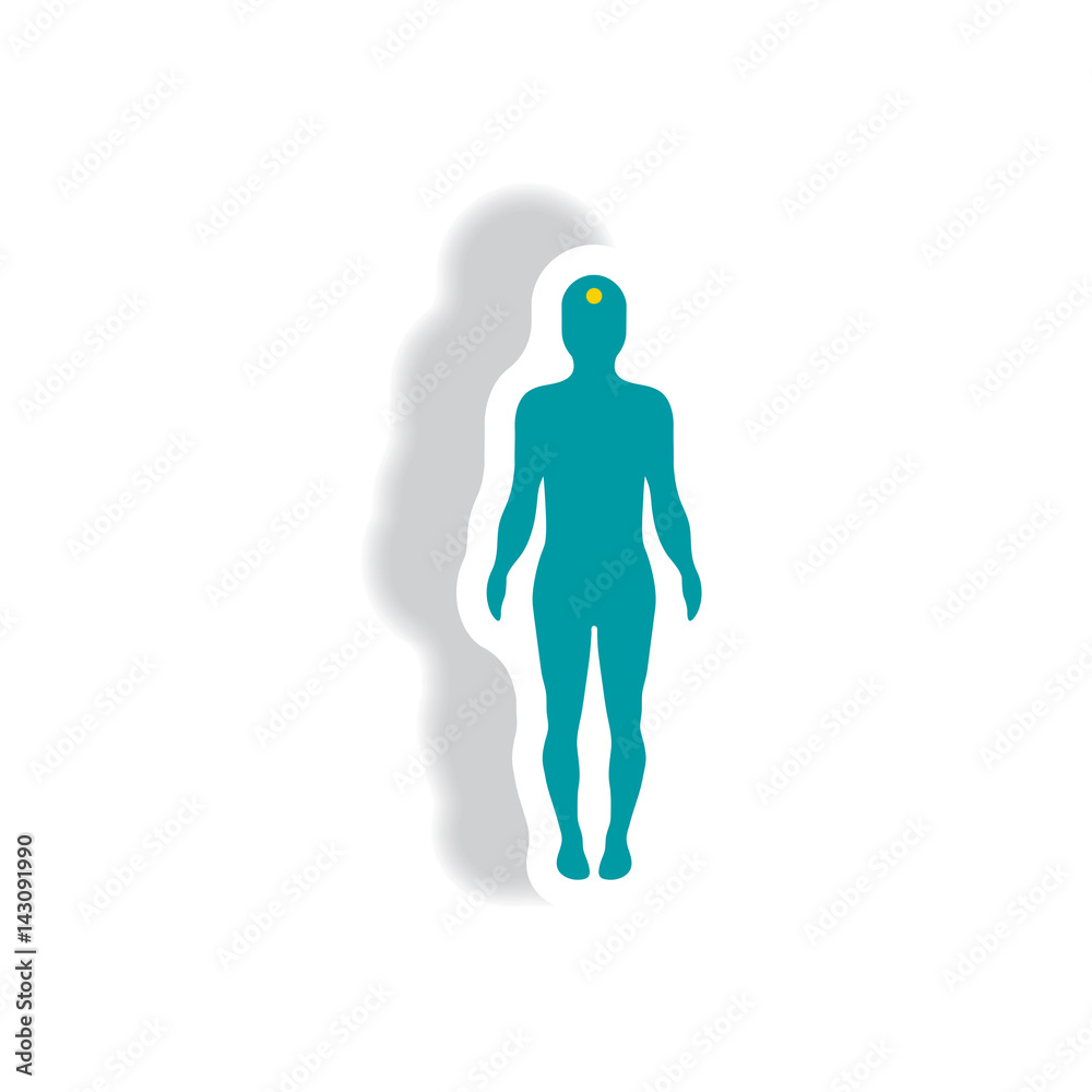 stylish icon in paper sticker style body stroke stylish icon in paper sticker style body stroke