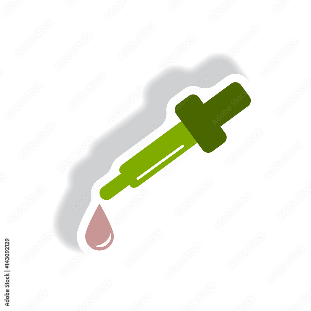 stylish icon in paper sticker style eye drops stylish icon in paper sticker style eye drops