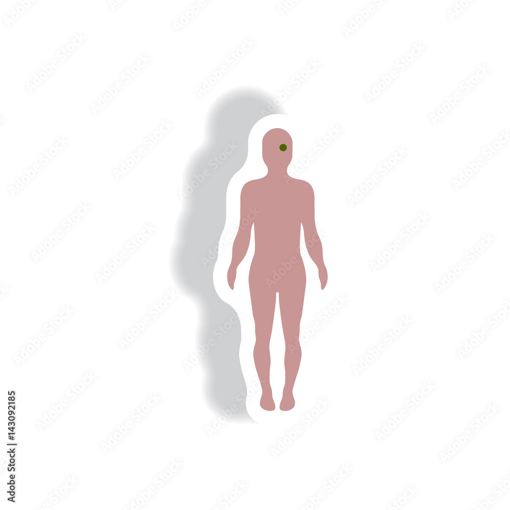 stylish icon in paper sticker style body eye stylish icon in paper sticker style body eye