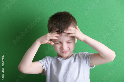 Little boy suffering from h...