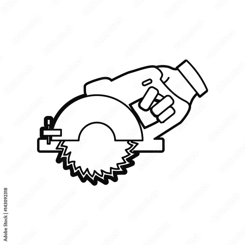 hand circular saw carpentry tool vector icon illustration