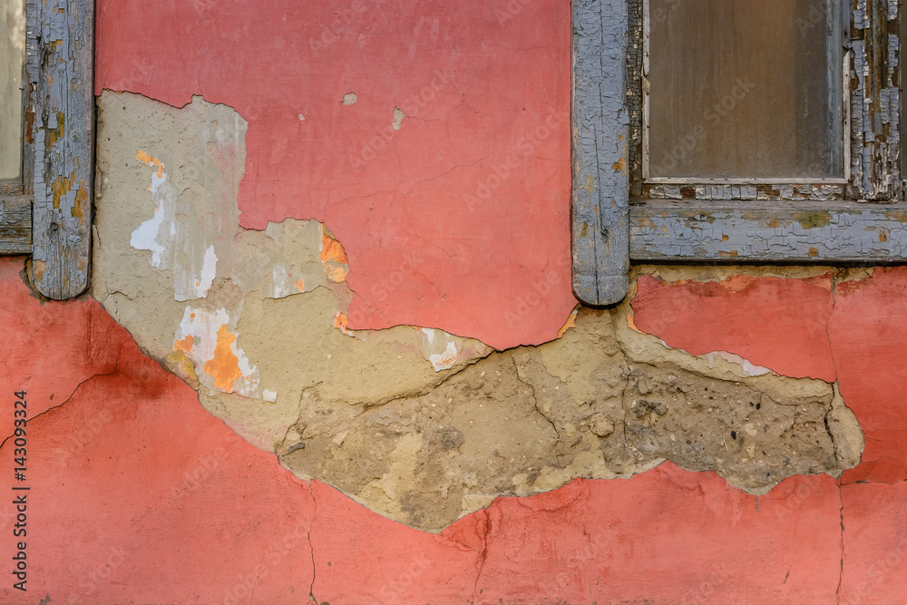 Cracked red cement plaster texture Cracked red cement plaster texture