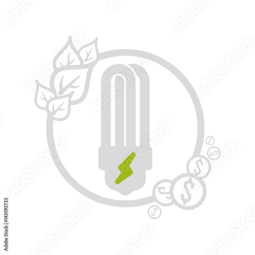 light bulb eco fluorescent vector icon illustration graphic design