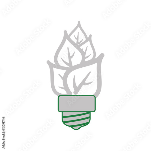 light bulb eco leaves vector icon illustration graphic design