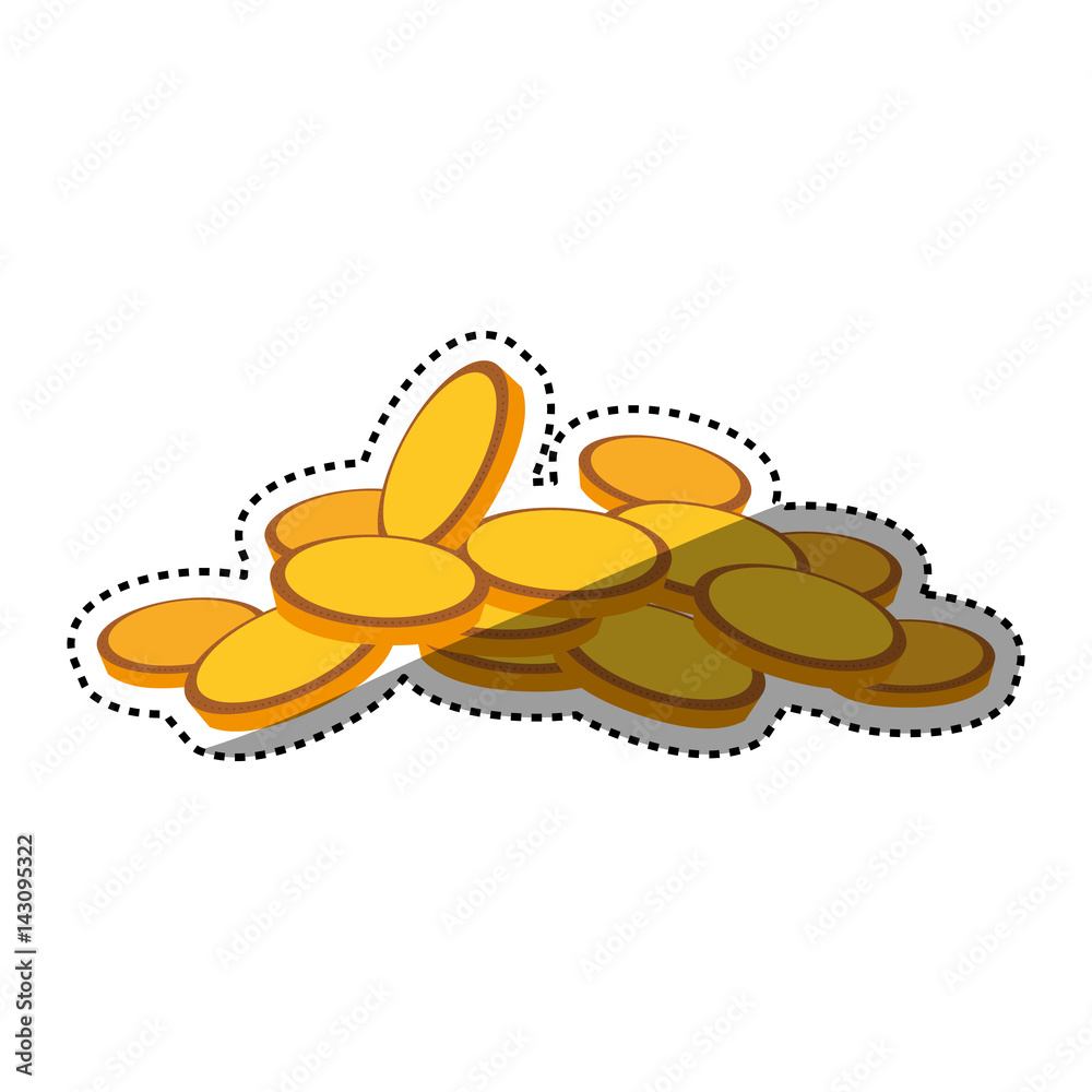 coins money piled up vector icon illustration coins money piled up vector icon illustration