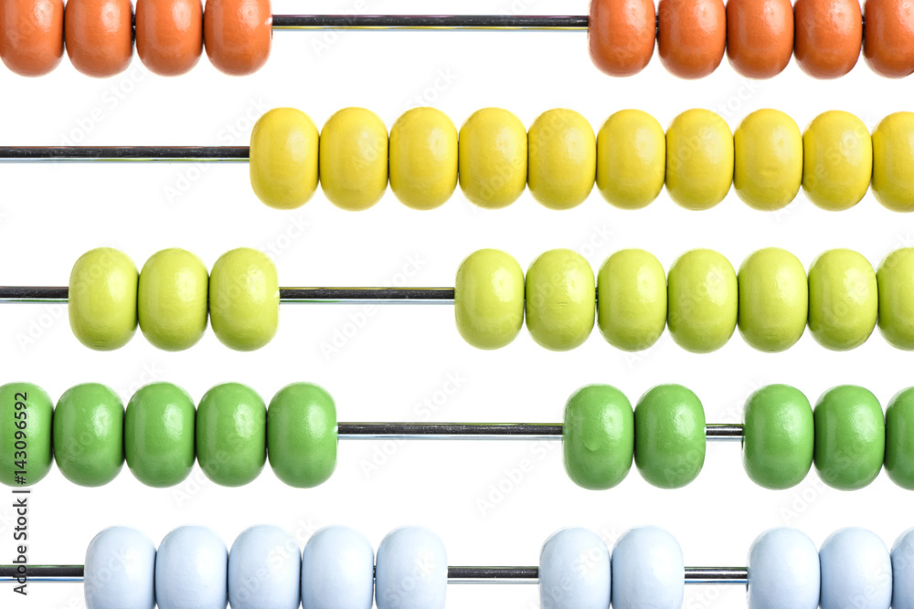 Close up abacus isolated on white background Close up abacus isolated on white background
