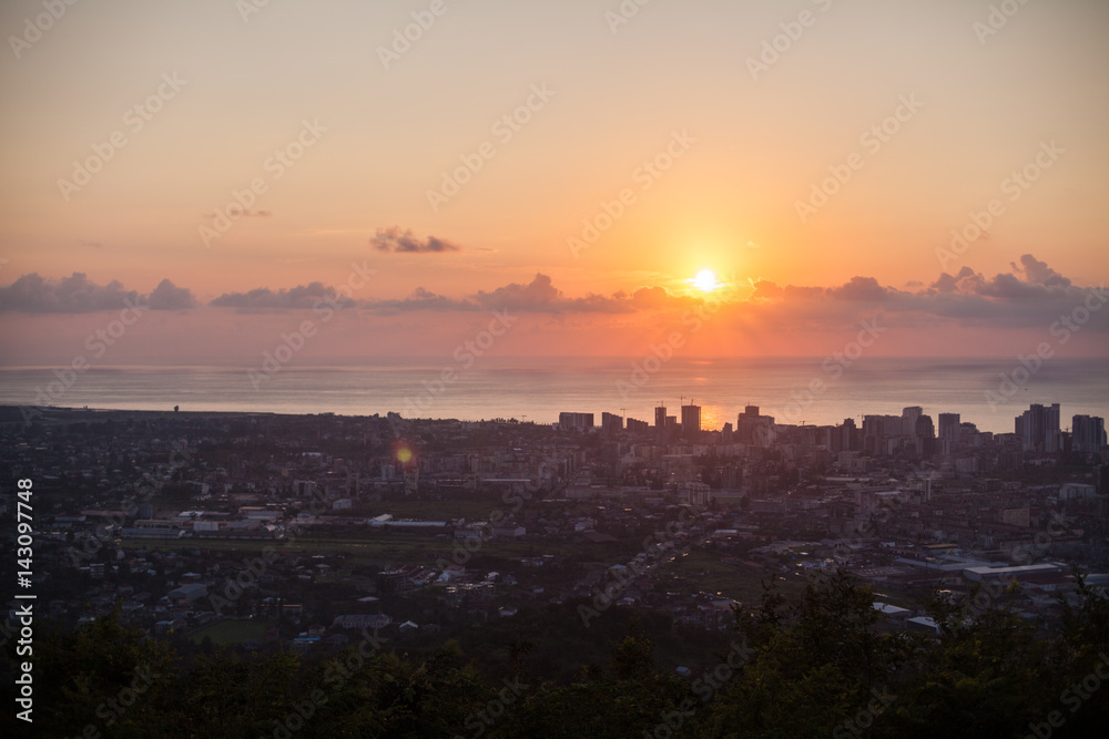 Panorama of Dawn in the City Georgia Batumi Panorama of Dawn in the City Georgia Batumi