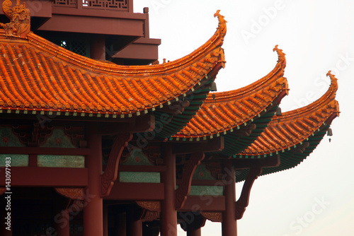 Traditional chinese roof (Yellow Crane Tower, Wuhan, China)